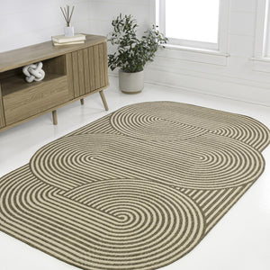 HomeRoots 5' X 8' Beige and Brown Abstract Area Rug - Durable Indoor/Outdoor Design for Modern Spaces 704865