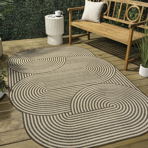 HomeRoots 5' X 8' Beige and Brown Abstract Area Rug - Durable Indoor/Outdoor Design for Modern Spaces 704865