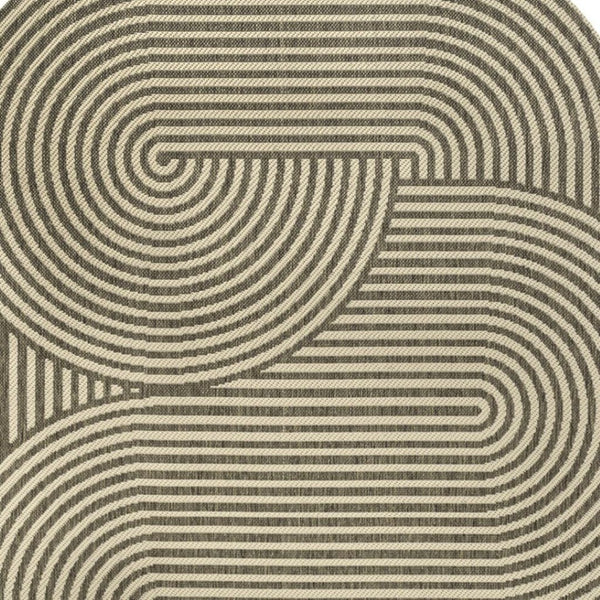 HomeRoots 6' X 9' Beige and Brown Abstract Area Rug - Stylish, Durable Design for Indoor & Outdoor Spaces 704866