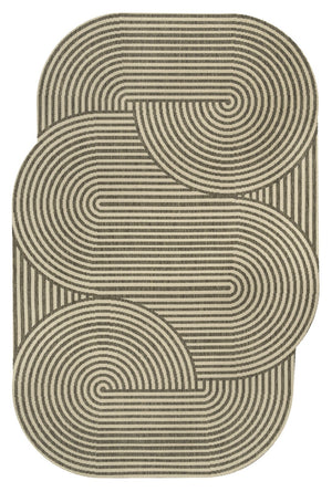 HomeRoots 8' X 10' Beige and Brown Abstract Area Rug - Stylish Indoor/Outdoor Design, Durable & Easy to Clean 704867