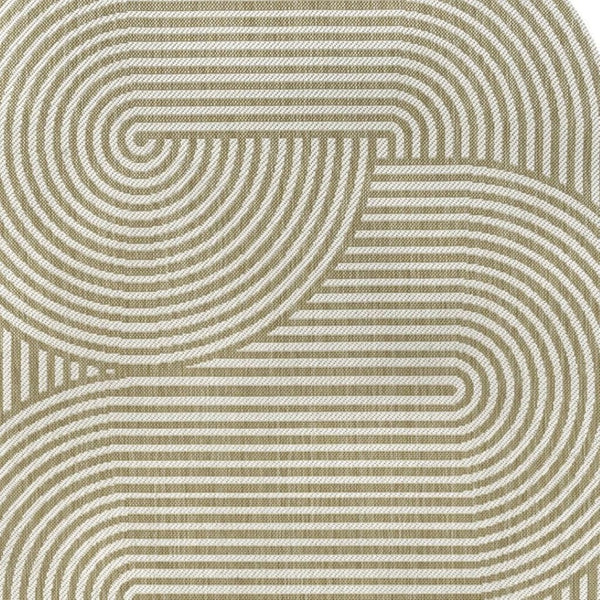 HomeRoots 4' X 6' Cream and Natural Abstract Area Rug - Stylish Indoor/Outdoor Design, Durable & Easy Care 704869