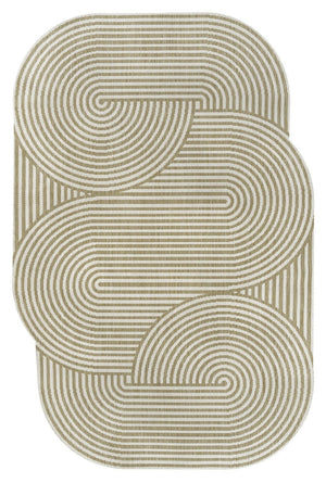 HomeRoots 4' X 6' Cream and Natural Abstract Area Rug - Stylish Indoor/Outdoor Design, Durable & Easy Care 704869