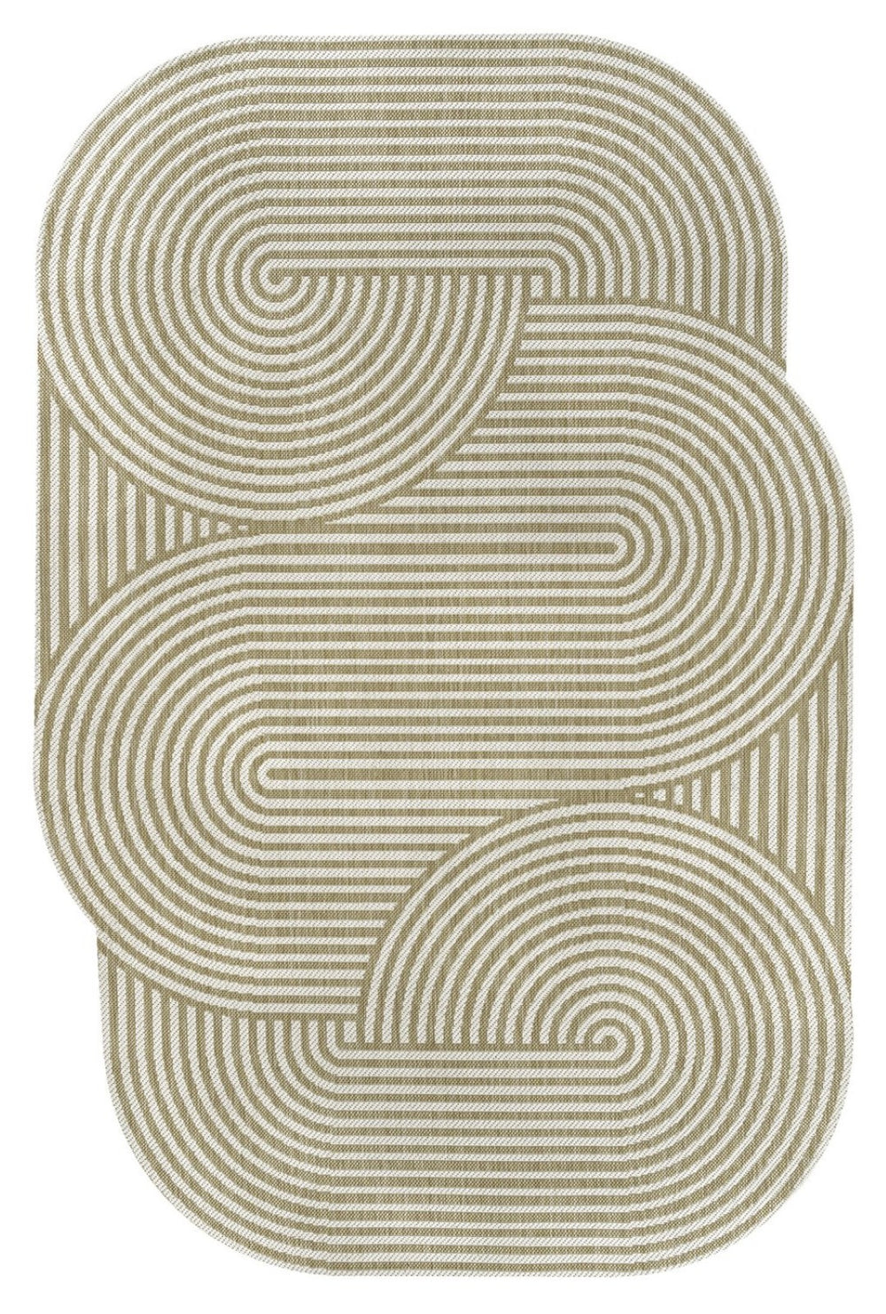 HomeRoots 6' Abstract Cream and Natural Area Rug - Durable Indoor/Outdoor Design, Low-Profile & Stylish! 704871