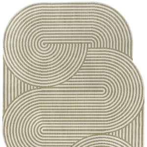 HomeRoots 8' X 10' Cream and Natural Abstract Rug - Stylish, Durable, Easy-Care Area Rug for Indoor/Outdoor Use 704872