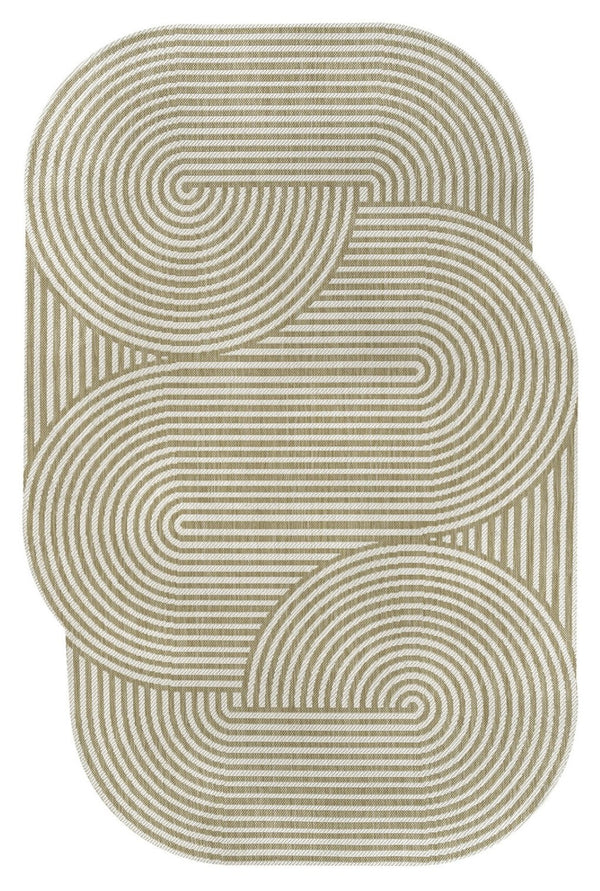 HomeRoots 8' X 10' Cream and Natural Abstract Rug - Stylish, Durable, Easy-Care Area Rug for Indoor/Outdoor Use 704872