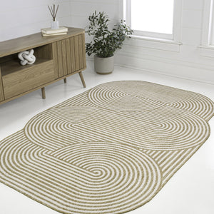 HomeRoots 8' X 10' Cream and Natural Abstract Rug - Stylish, Durable, Easy-Care Area Rug for Indoor/Outdoor Use 704872