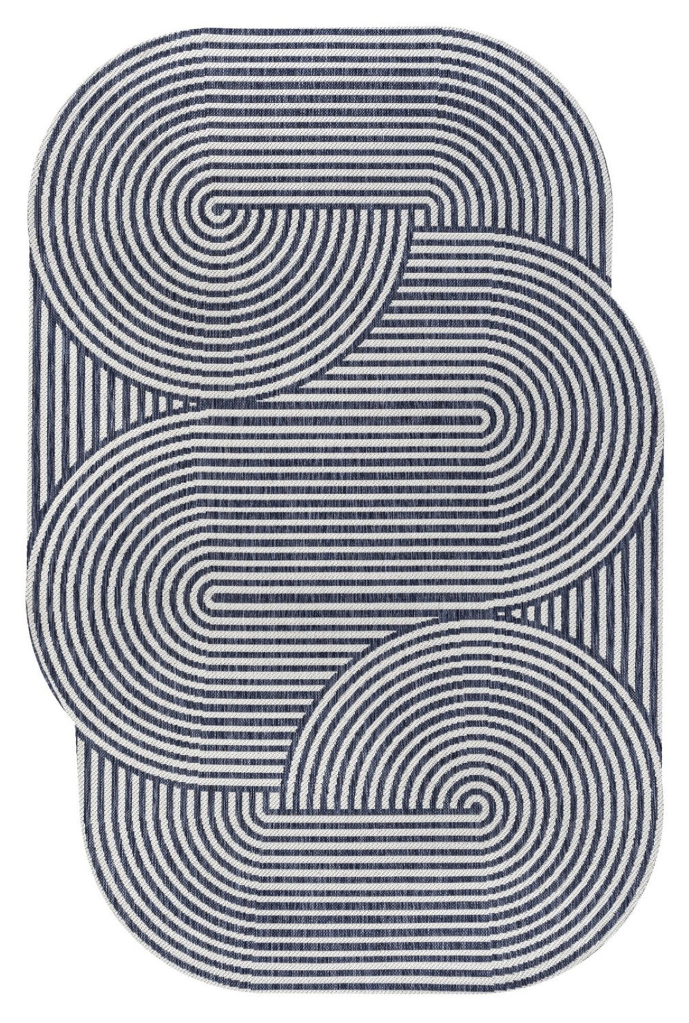 HomeRoots 4' X 6' Cream and Navy Blue Abstract Area Rug – Stylish Indoor/Outdoor Accent for Modern Spaces 704874