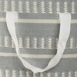 HomeRoots 21" Blue Fabric Basket - Versatile Round Organizer for Toys, Blankets, and Home Essentials Storage 704884