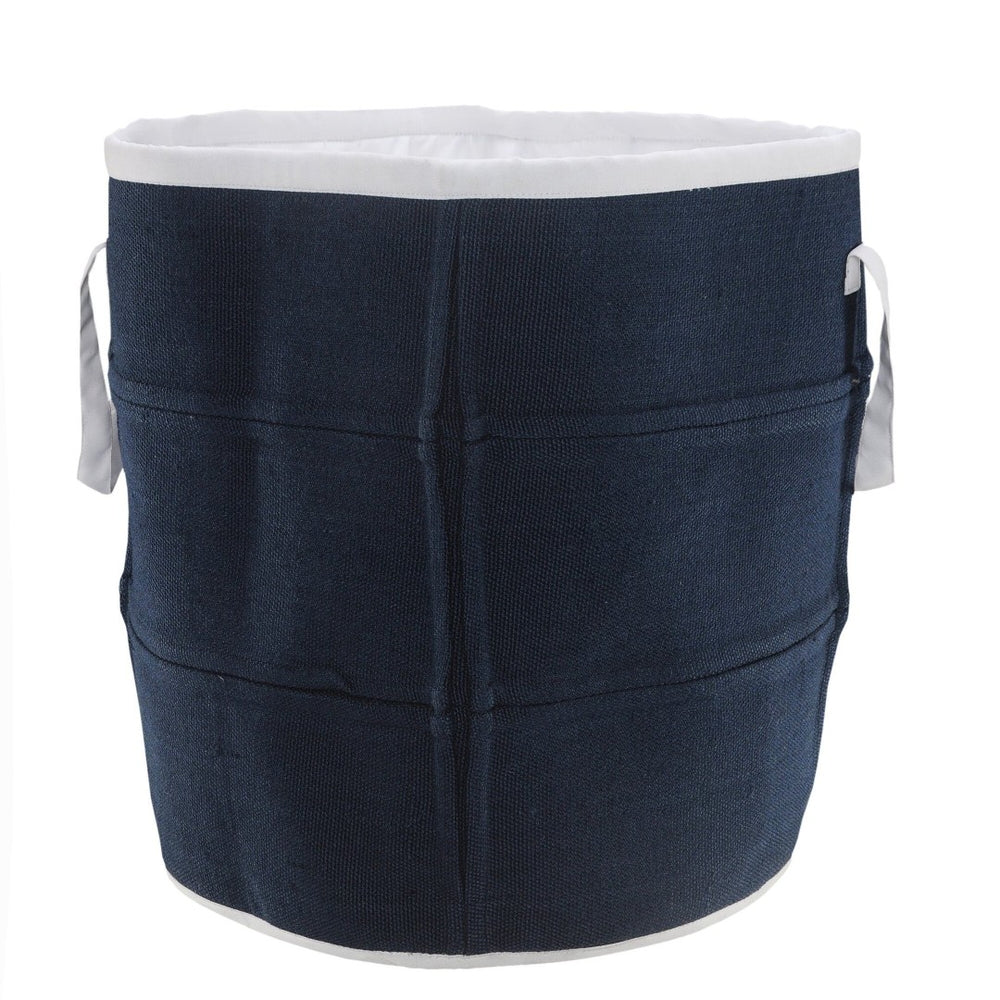 HomeRoots 21" Blue Fabric Basket - Stylish, Durable Storage Solution for Toys, Blankets, and More! 704886