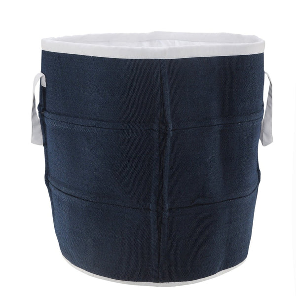 HomeRoots 21" Blue Fabric Basket - Stylish, Durable Storage Solution for Toys, Blankets, and More! 704886