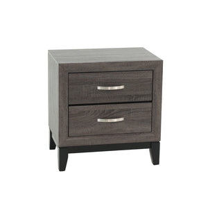 English Elm Bedroom Rustic Grey Oak Nightstand 2-Drawer Pine Bedside Table 24x16x25" Simple Stylish Storage for Lamps & Organized Rooms B011P248055