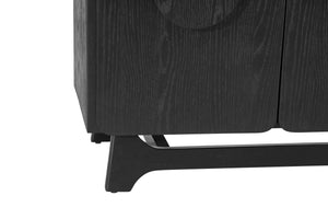 Basset Mirror Dunnigan Black Server - Modern Elegance With Adjustable Shelving & Stylish Wood Pulls For Versatile Storage Black Wood 7049-dr-576