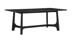 Basset Mirror Dunnigan Black Round Dining Table - Modern Solid Wood Design With Open X-base For Stylish Interiors Black Wood 7049-dr-600