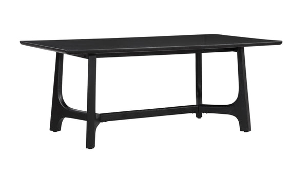 Basset Mirror Dunnigan Black Round Dining Table - Modern Solid Wood Design With Open X-base For Stylish Interiors Black Wood 7049-dr-600