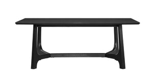 Basset Mirror Dunnigan Black Round Dining Table - Modern Solid Wood Design With Open X-base For Stylish Interiors Black Wood 7049-dr-600