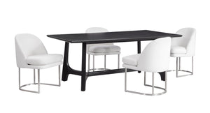 Basset Mirror Dunnigan Black Round Dining Table - Modern Solid Wood Design With Open X-base For Stylish Interiors Black Wood 7049-dr-600