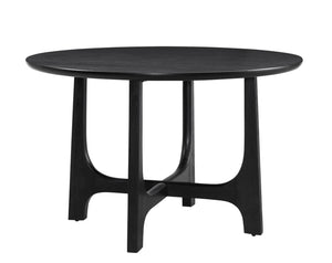 Basset Mirror Dunnigan Black Round Dining Table - Modern Solid Wood Design With Open X-base For Stylish Interiors Black Wood 7049-dr-700