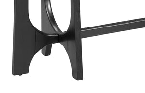 Basset Mirror Dunnigan Black Console - Modern Design With Adjustable Levelers, Solid Wood & Elegant Matte Finish Black Rubberwood,Mdf,Oak Veneer 7049-lr-401