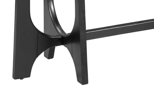 Basset Mirror Dunnigan Black Console - Modern Design With Adjustable Levelers, Solid Wood & Elegant Matte Finish Black Rubberwood,Mdf,Oak Veneer 7049-lr-401