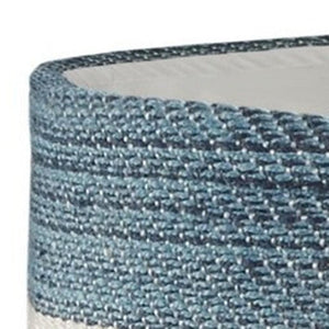 HomeRoots 21" White Fabric Basket - Stylish Round Storage Solution for Home Organization & Modern Decor 704908