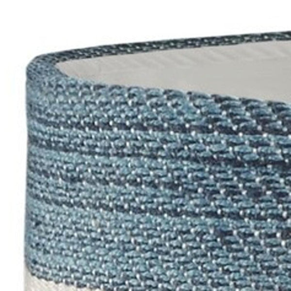 HomeRoots 21" White Fabric Basket - Stylish Round Storage Solution for Home Organization & Modern Decor 704908