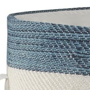 HomeRoots 21" White Fabric Basket - Stylish Round Storage Solution for Home Organization & Modern Decor 704908