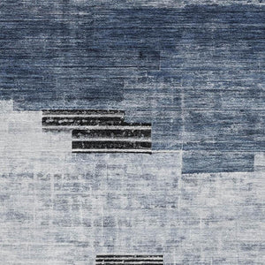 HomeRoots 10' X 14' Blue and Gray Geometric Area Rug – Stain-Resistant, UV-Protected, Perfect for Busy Homes 704927