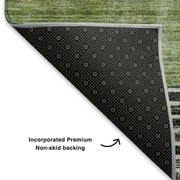 HomeRoots 10' X 14' Fern Green Geometric Washable Area Rug – Durable, Stylish, and UV-Protected for Every Home! 704933