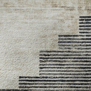 HomeRoots 8' Rust and Gray Geometric Round Area Rug - Washable, UV Protected, Stain Resistant for Busy Homes 704936