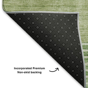 HomeRoots 5' X 8' Sage and Ivory Geometric Area Rug - Washable, Stain-Resistant, UV Protected for Modern Homes 704941