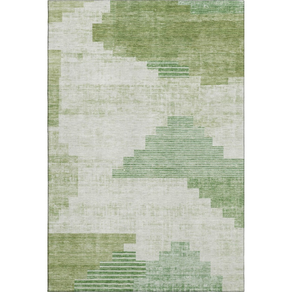 HomeRoots 10' X 14' Sage and Ivory Geometric Washable Area Rug – Stylish, UV-Protected, and Easy-Care Solution! 704945
