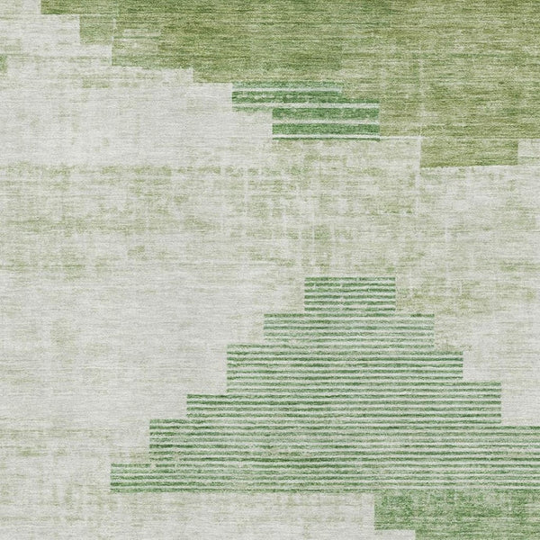 HomeRoots 10' X 14' Sage and Ivory Geometric Washable Area Rug – Stylish, UV-Protected, and Easy-Care Solution! 704945