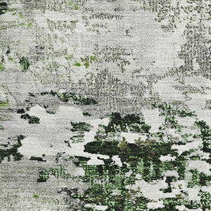 HomeRoots 8' X 10' Stylish Artichoke Green & Ivory Abstract Washable Area Rug with UV Protection & Durability 704955