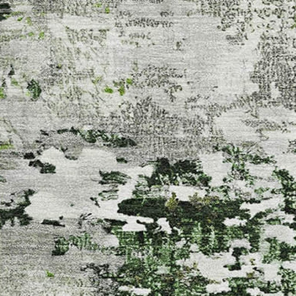 HomeRoots 8' X 10' Stylish Artichoke Green & Ivory Abstract Washable Area Rug with UV Protection & Durability 704955