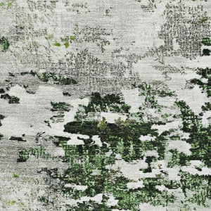 HomeRoots 9' X 12' Artichoke Green Abstract Area Rug - Stylish, Durable, Washable with UV Protection for Homes 704956