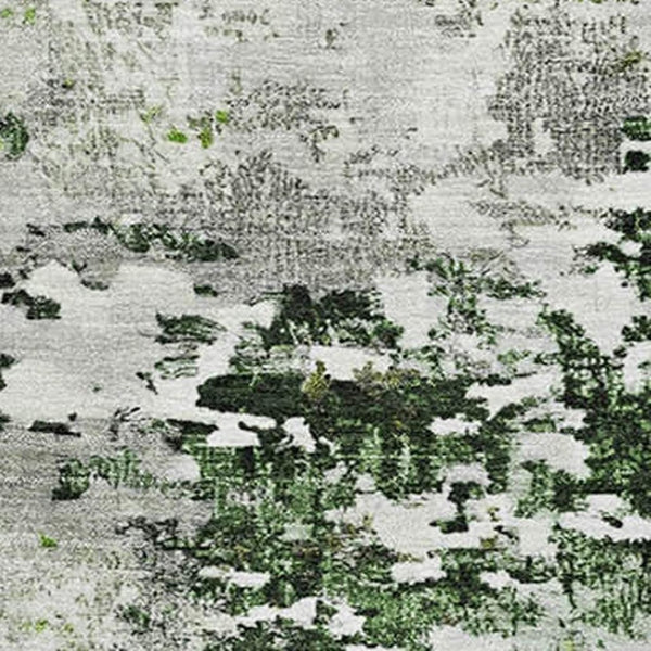 HomeRoots 9' X 12' Artichoke Green Abstract Area Rug - Stylish, Durable, Washable with UV Protection for Homes 704956