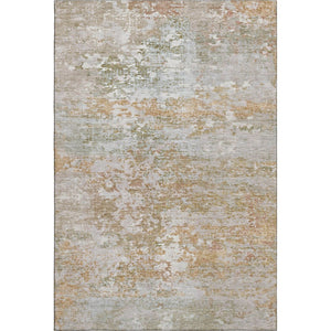 HomeRoots 9' X 12' Coral and Ivory Abstract Area Rug - Washable, UV-Protected, Stylish & Durable for Any Room 704962