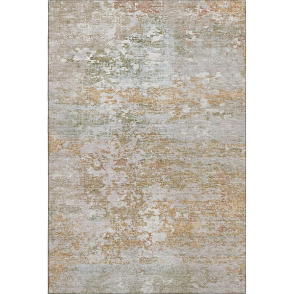 HomeRoots 9' X 12' Coral and Ivory Abstract Area Rug - Washable, UV-Protected, Stylish & Durable for Any Room 704962