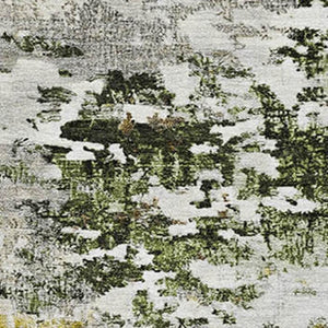 HomeRoots 5' X 8' Gold and Beige Abstract Area Rug - Stylish, Washable, Durable with UV Protection for Homes 704965