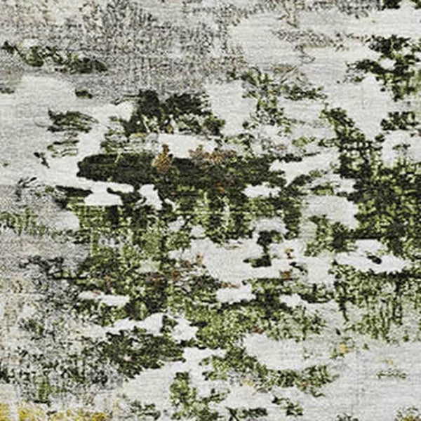 HomeRoots 5' X 8' Gold and Beige Abstract Area Rug - Stylish, Washable, Durable with UV Protection for Homes 704965