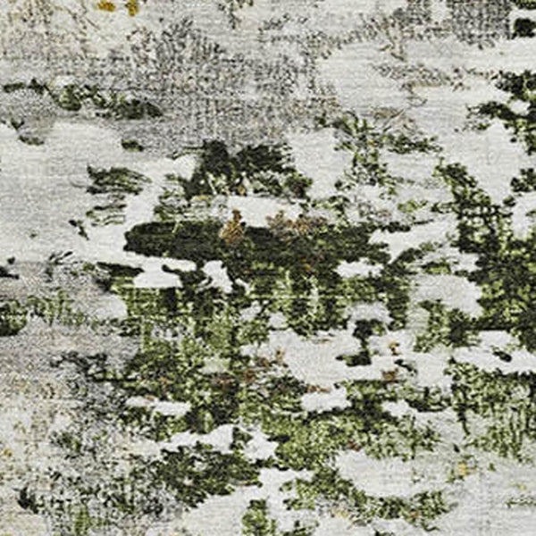 HomeRoots 8' X 10' Modern Gold and Beige Abstract Area Rug - Washable, UV Protected, Kid & Pet Friendly Design 704967
