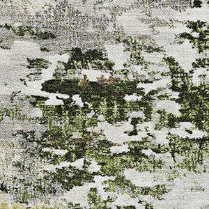 HomeRoots 9' X 12' Gold and Beige Abstract Washable Area Rug - Durable, UV-Protected, Modern Design for Any Room 704968