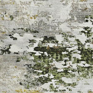 HomeRoots 9' X 12' Gold and Beige Abstract Washable Area Rug - Durable, UV-Protected, Modern Design for Any Room 704968