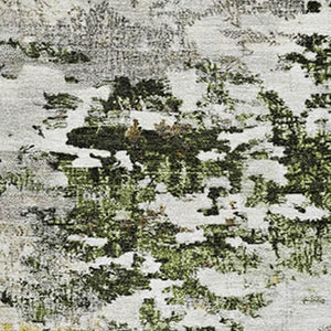 HomeRoots 10' Gold and Beige Abstract Washable Area Rug - Durable, UV-Protected, Modern Design for Any Space 704969