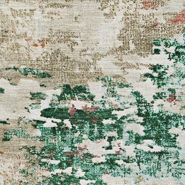 HomeRoots 8' X 10' Vibrant Orange, Teal & Blush Abstract Area Rug - Washable, UV-Protected & Durable Design 704973