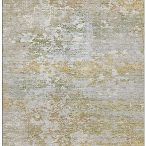 HomeRoots 5' X 8' Sage and Ivory Abstract Area Rug - Washable, UV-Protected, Soft, Stylish, and Durable Design 704977