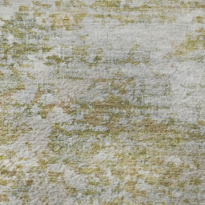 HomeRoots 8' Sage and Ivory Abstract Round Rug - Washable, UV Protected, Durable Design for Modern Spaces 704978