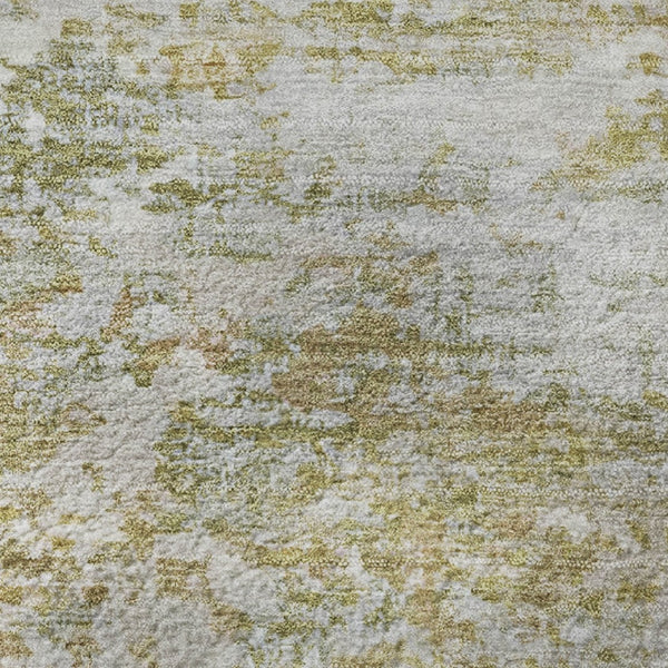 HomeRoots 8' Sage and Ivory Abstract Round Rug - Washable, UV Protected, Durable Design for Modern Spaces 704978