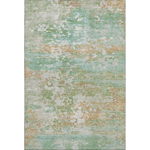 HomeRoots 8' X 10' Teal Ivory Copper Area Rug - Washable, UV Protected, Durable for Kids & Pets, Stylish Decor 704985