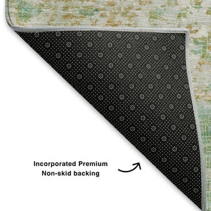 HomeRoots 8' X 10' Teal Ivory Copper Area Rug - Washable, UV Protected, Durable for Kids & Pets, Stylish Decor 704985